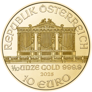 1/10 oz Vienna Philharmonic Gold Coin - 2026