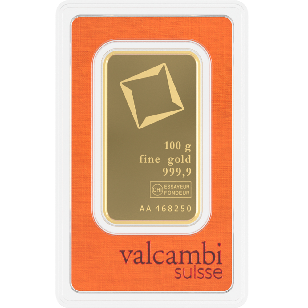 Valcambi 100 Gram Gold Bar - GBGOLD