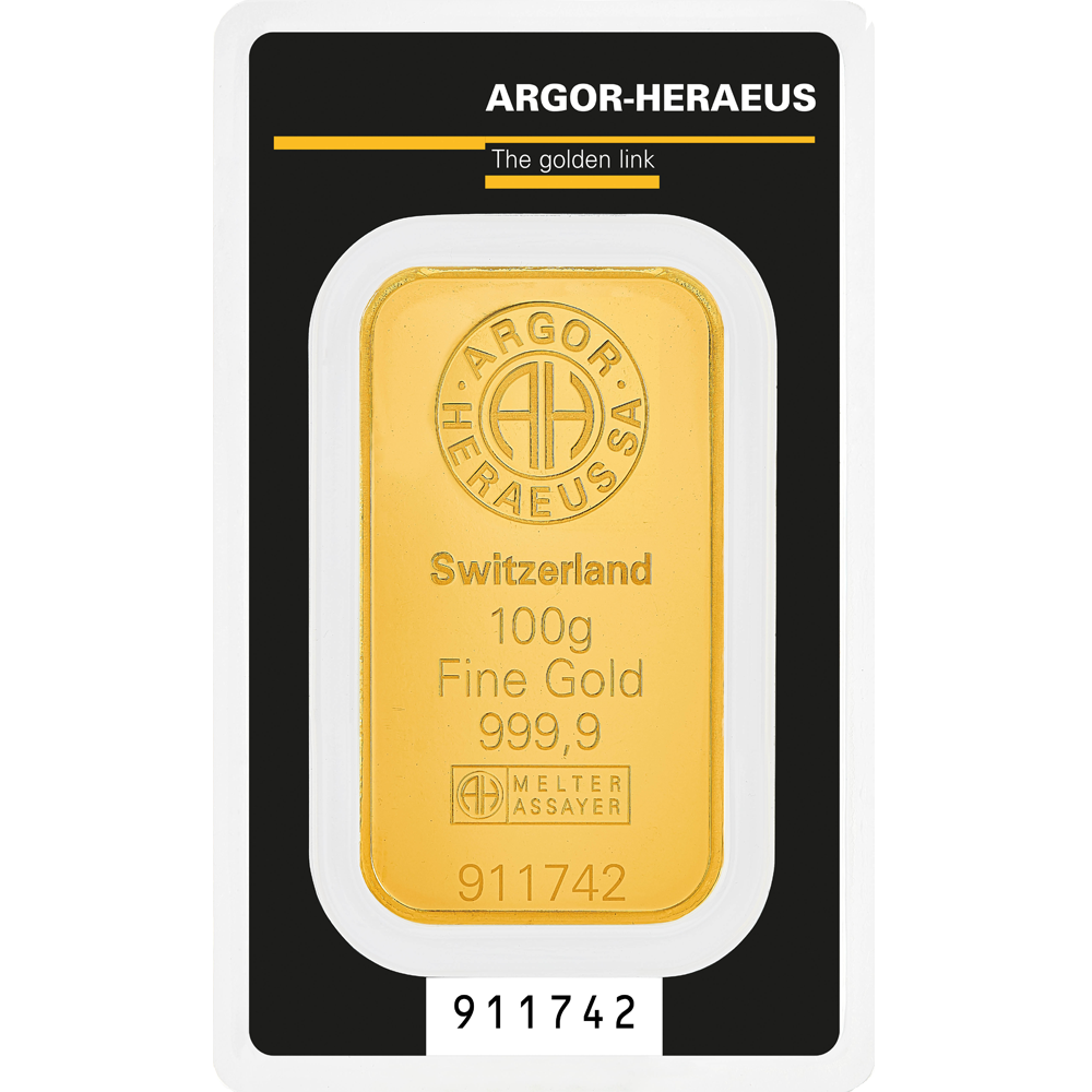 Gold Bar Argor-Heraeus Kinebar® – 100g - GBGOLD