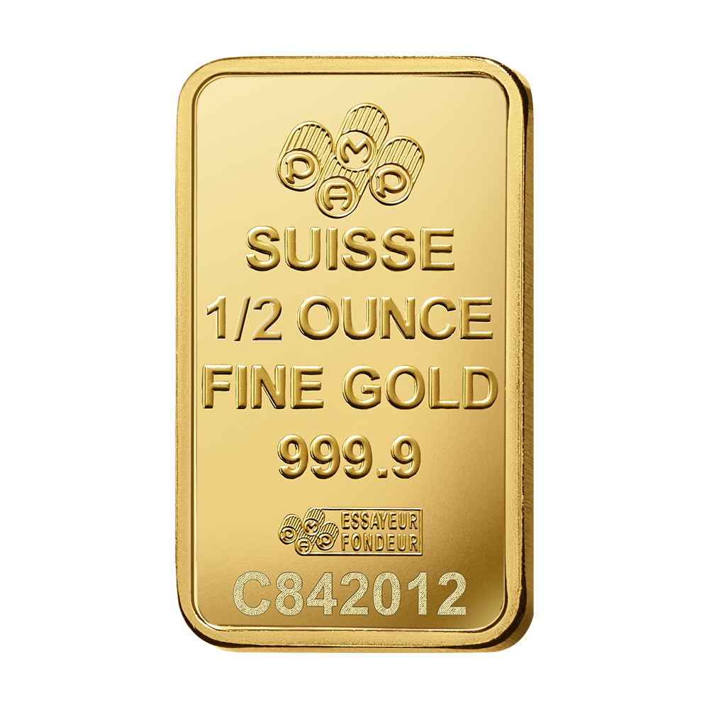 Gold Bar PAMP Rosa 1/2oz