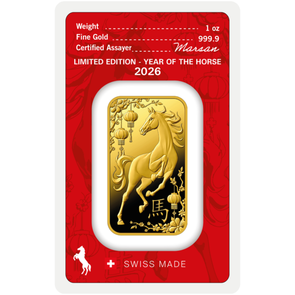 Gold Bar Argor-Heraeus Year of the Horse – 1 oz - GBGOLD