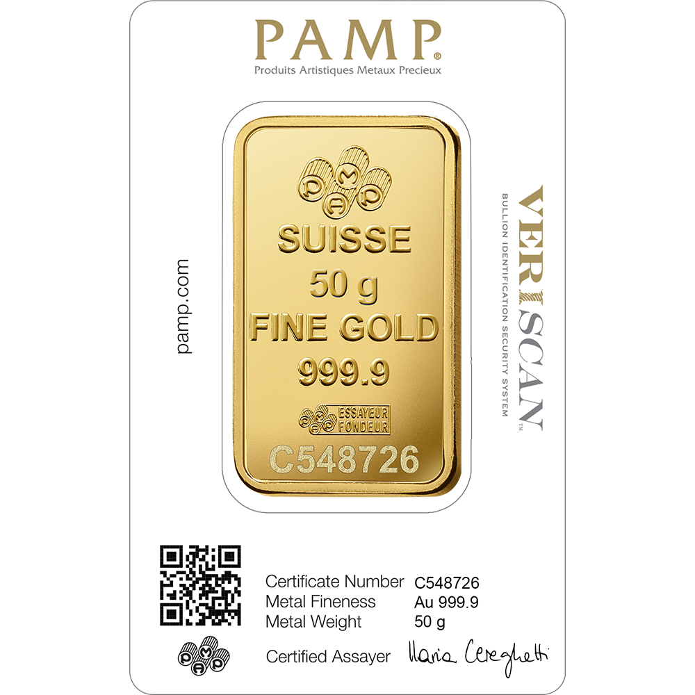 Gold Bar PAMP Lady Fortuna 50g