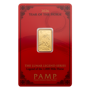 Gold Bar PAMP Lunar Legends 2026 Year of the Horse 5g